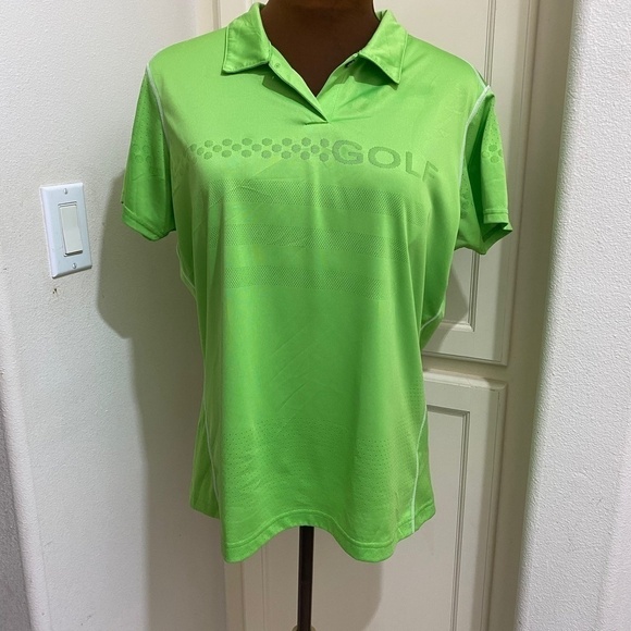 Antigua Women’s Neon Green Polo Golf Shirt Desert Dry Xtra-Light Size XL - Picture 1 of 7